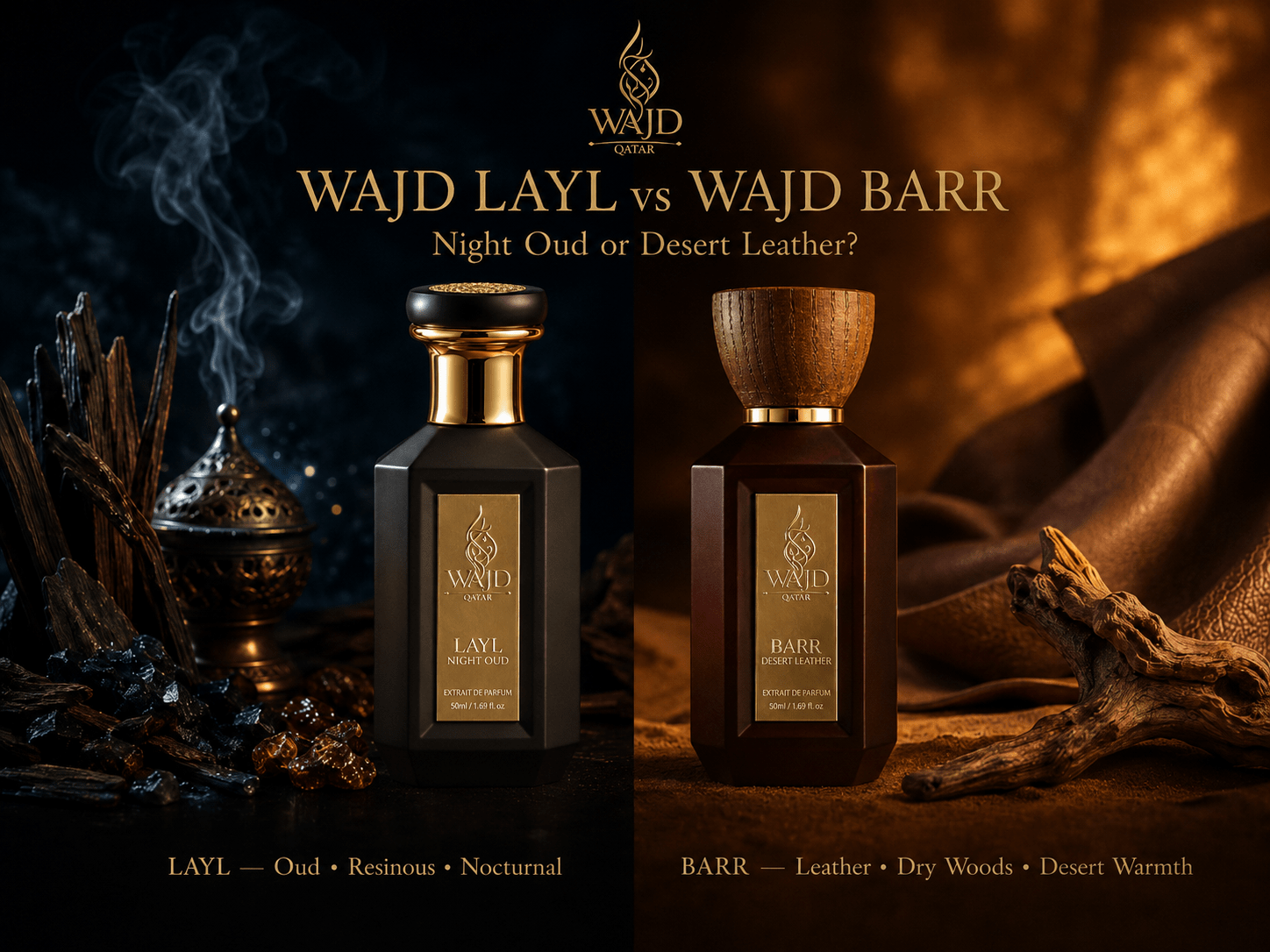 WAJD LAYL vs WAJD BARR. Night Oud or Desert Leather?