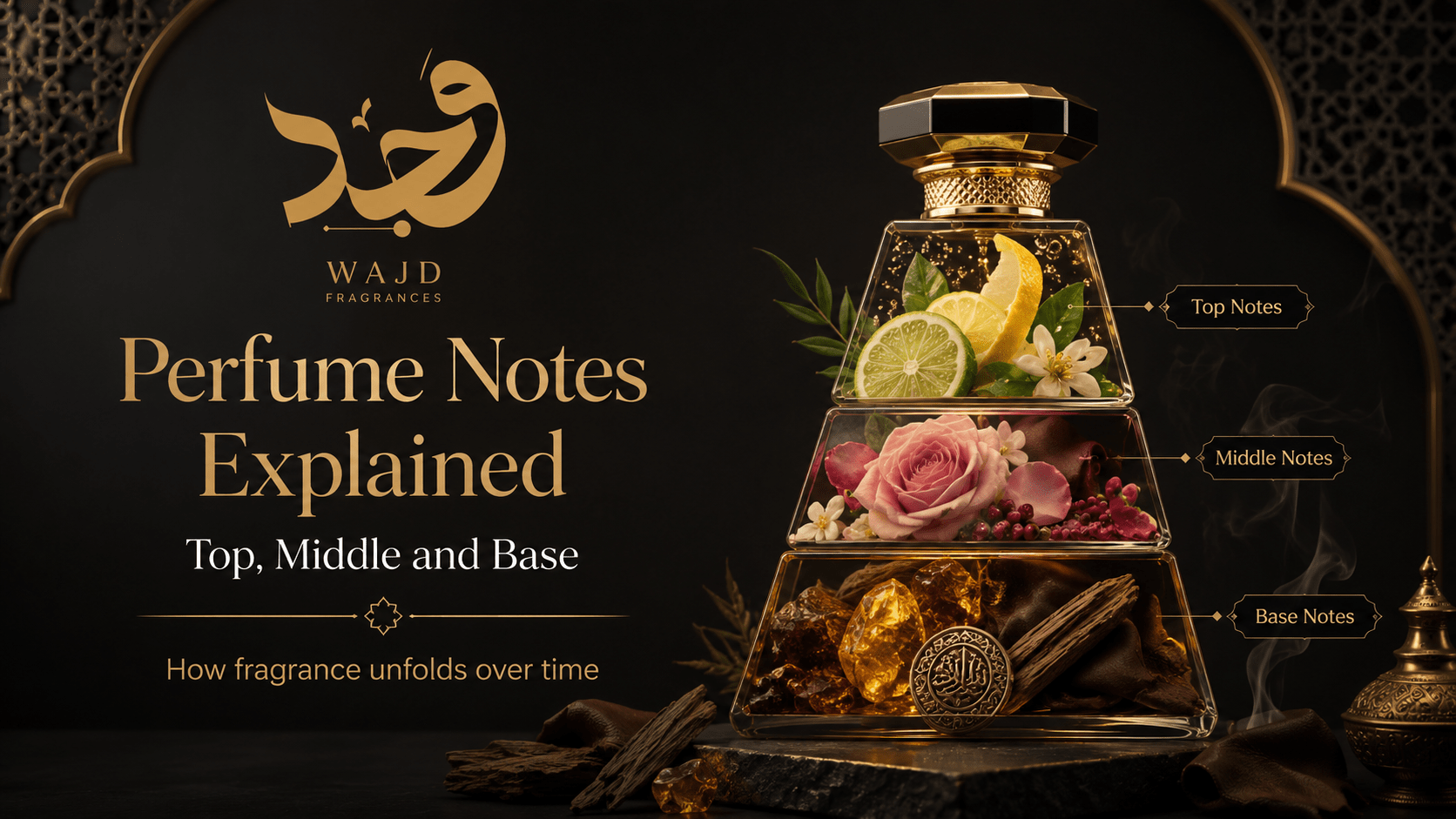 Perfume notes explained: top, middle, and base bottle layers