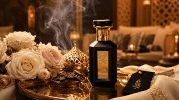 Elegant perfume bottle chosen for a Qatari wedding celebration