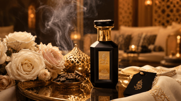 Elegant perfume bottle chosen for a Qatari wedding celebration